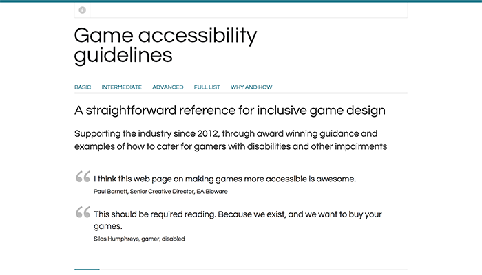 Game Accessibility Guidelines